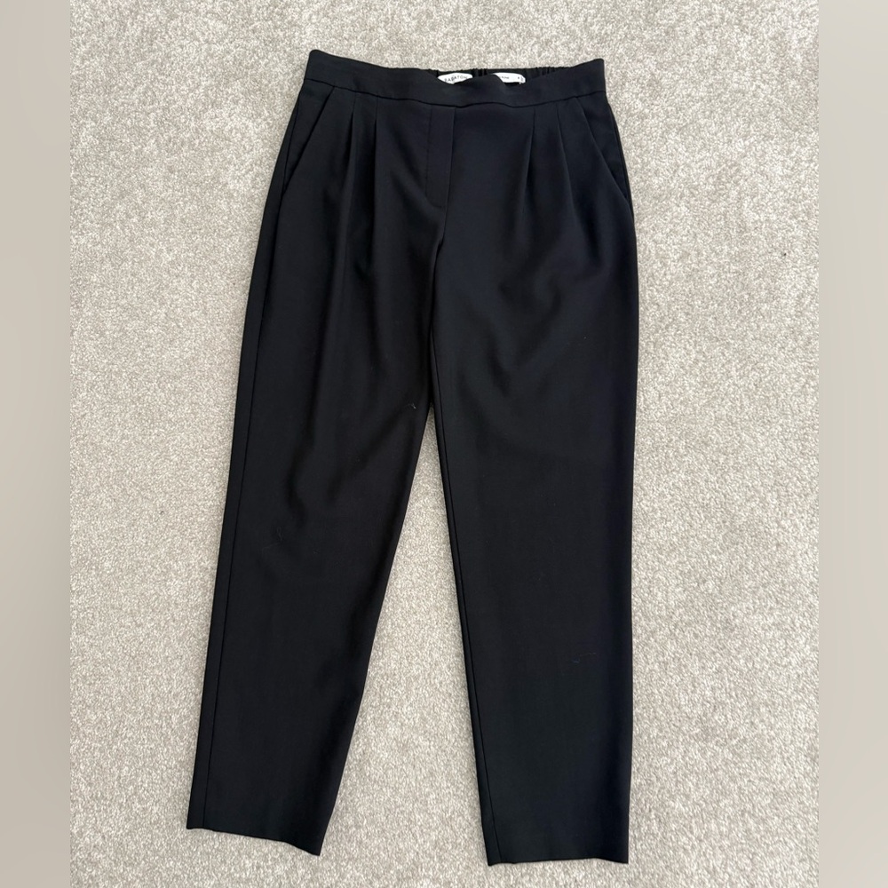 Babaton Black Tapered Trousers with Pleated Waist